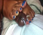 Blue Toes Footjob with Toering from indian toering feet