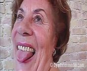 Old Granny Vera Wants to Swallow Cum from big mare pussy