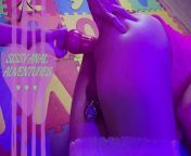 Female DOMINATION in DIAPERS and CHASTITY with a big ANAL plug and PISS from femdom diaper