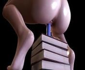 Solo Chick With Green Hair Riding a Dildo - 3D Porn from waldo 3d sex