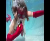Red Mistress in Bondage (Underwater Sex) from clip 0106 yellow pool scuba girl