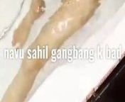 Navu take a bath after ganbang from navu sandhu viral video