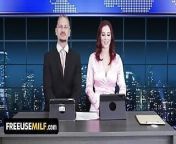 ChannelSkeet Breaking News - Male News Anchor FreeUse Bangs His Redhead Colleague & 18yo Protester from telugu anchor manjusha