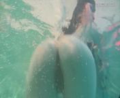 Super hot underwater swimming babe Rusalka from russianbare nudism