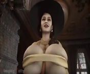 Lady Dimitrescu Walks Around With a Big Cock Between Her Bouncing Tits from resident evil nude lady dimitrescu