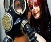 Halloween is coming! Creepy video of a gas mask fetish in the shower. from creepy mask