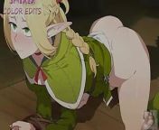 Dungeon Meshi Marcille Doggystyle Bondage Sex Hentai 2D Yellow Clothes Color Edit Smixix from hot hentai teen ties up guy and gives him blowjob