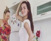 Non nude pretty girl dances in her kitchen from nonude pretty young