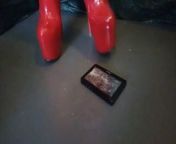 Lady L crush with sexy extreme red boots SONY MP4. from animÃ l sex mp4