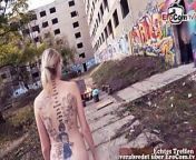 German blonde with small tits and tattoos during an outdoor sex date from small tits outdoor sex