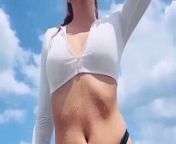 Bella Thorne in white bikini from tamil disney bikini