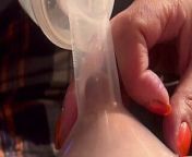 Amateur Breast Milk Pumping. Up Close Spray. from breast milk fetish lactating porn