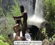 Passionate Outdoor Blowjob and Sneaky Sex in Hawaiian Waterfall Paradise from whaterfal