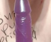 Me sucking on a purple jelly dildo then fucking myself~ from roxa