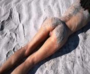 Stranger finds a perfect tanned skinny brunette on a nudist beach and gives her a hot piss from www young nudist wap
