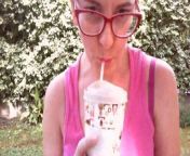 After drinking a drink I piss in a garden in front of everyone! from jerking front of girl w