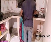 Indian Bhabhi With Her Husband In Kitchen Fucking In Doggy from telugu puku dengudu sex