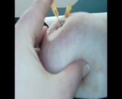 Slut comes while stitching needle in nipple from how to scorpion needle
