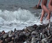 NUDIST BEACH Nude young couple at the beach Teen naked couple at the nudist beach Naturist beach from teen nude in public