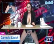 News Anchor Carmela Clutch Orgasms live on air from anchor sharma fuck