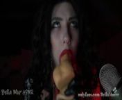 ASMR Lady Demitrescu sucking two Big Cocks from witch makeup